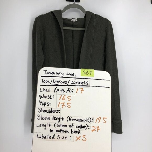 tentree Grey-Tinted Ivy Green TreeWaffle Knit Cardigan size XS - Picture 15 of 16